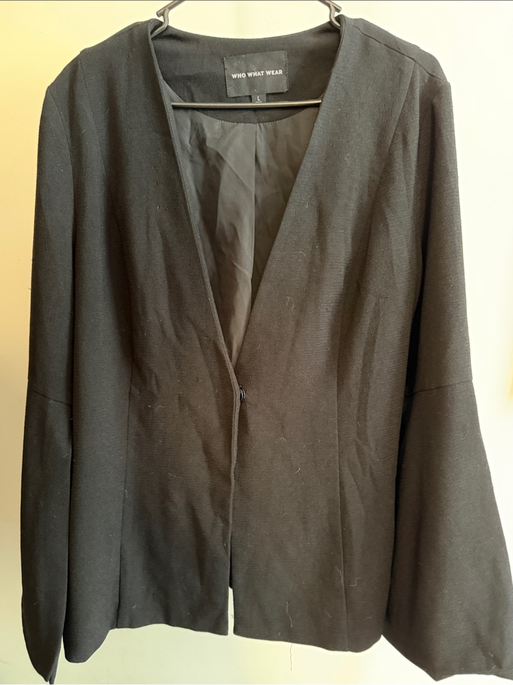 Who What Wear Black Minimal Open-Front Blazer